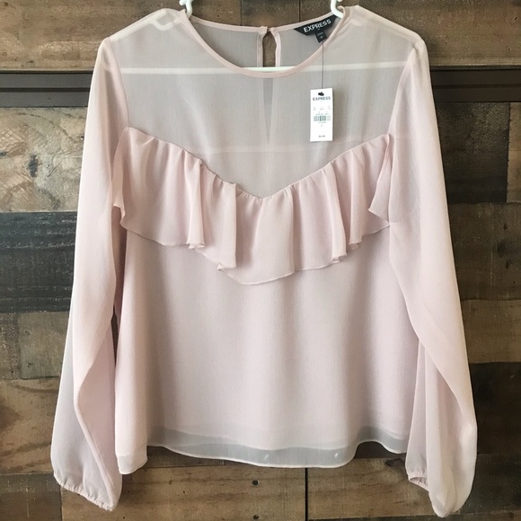 Express Tops - Sheer pink express blouse NWT